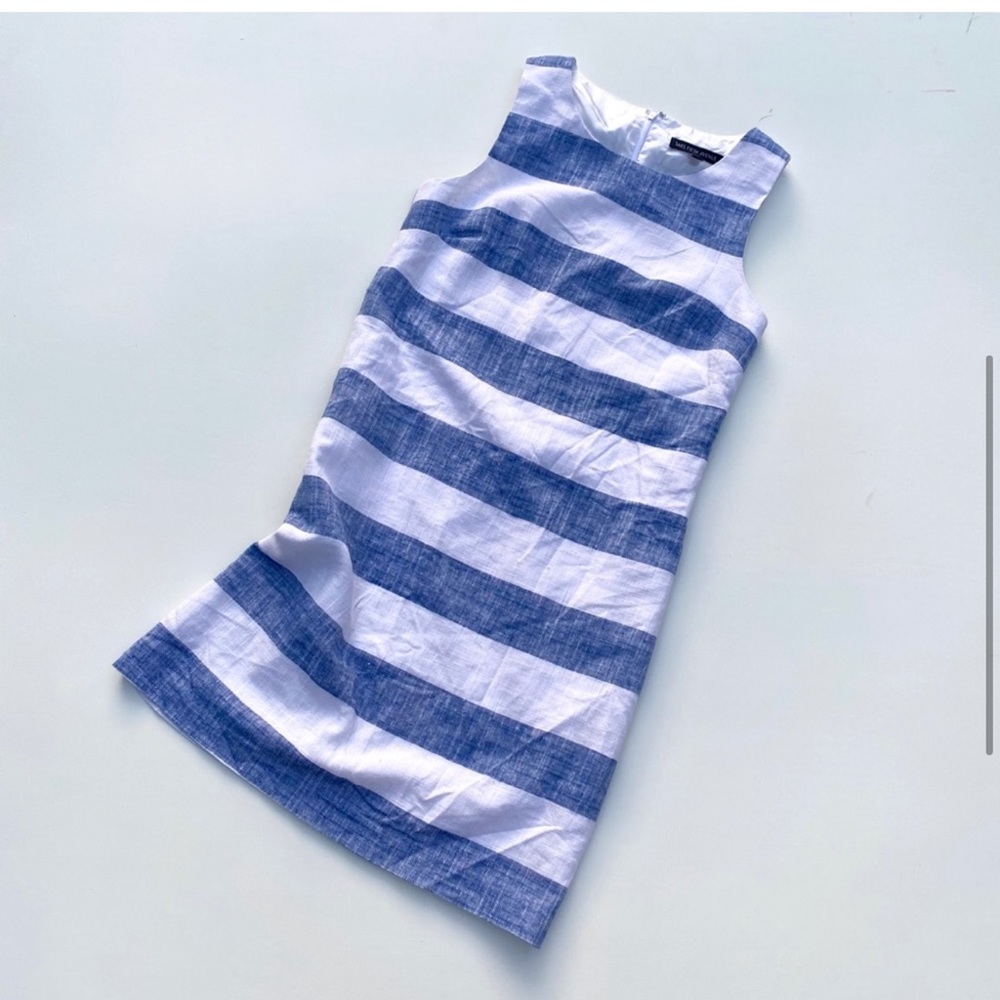 Saks Fifth Avenue Linen Striped Sheath Dress Preppy XS - Picture 4 of 10
